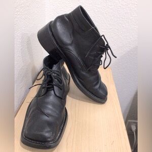 Borgesi Black Leather Men’s Ankle Boots